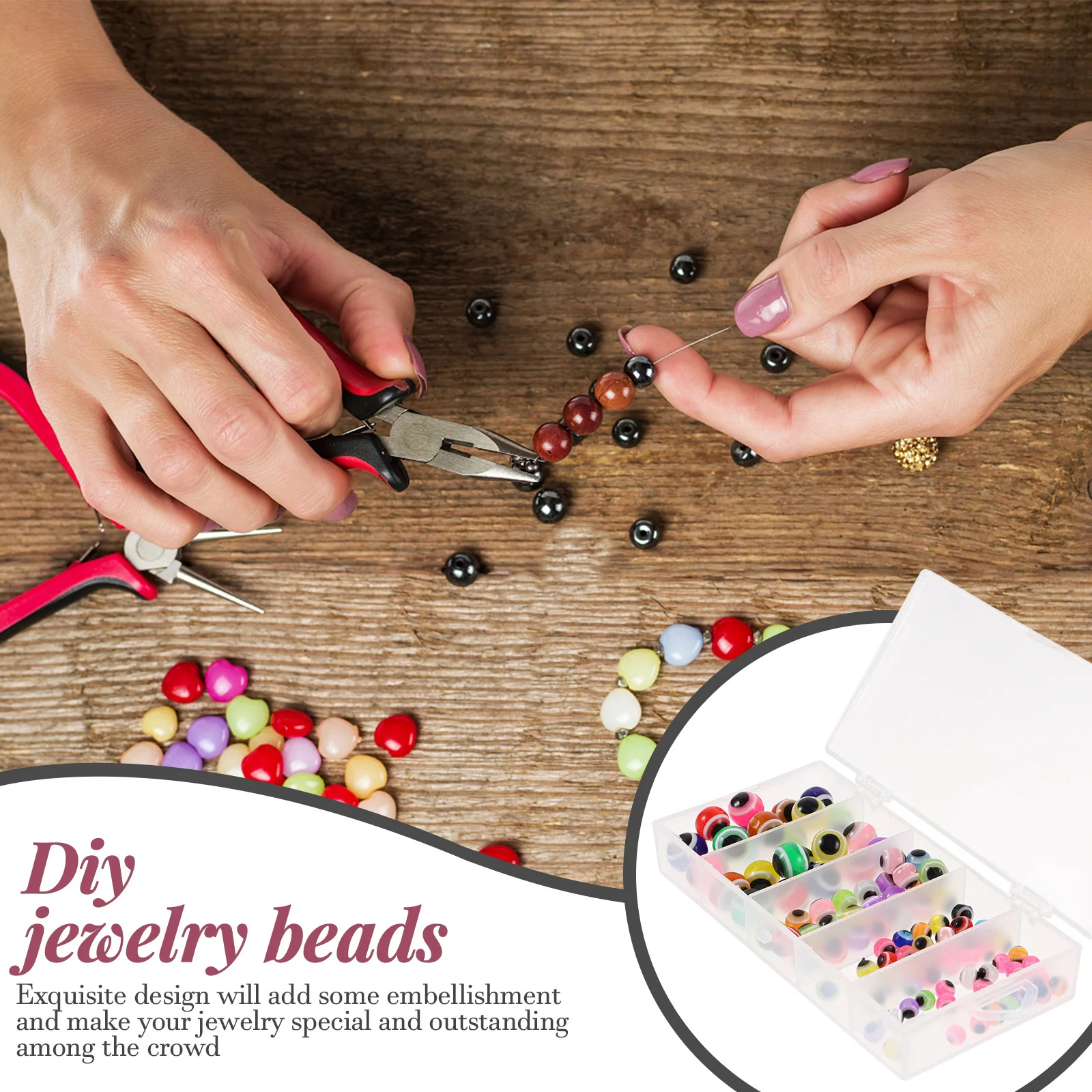 

100Pcs Evil Eye Beads Multi-Use Resin Beads for DIY Jewelry Making Bracelets Necklaces Craft Necklace Decor DIY Accessories