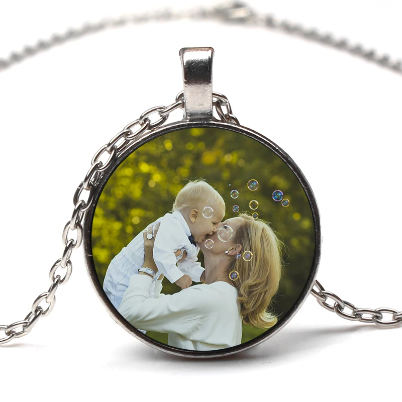 Double-Sided Private Custom Personalized Mom And Dad Photo Necklace Personalized Baby Sister Necklace Handmade Family Favorite