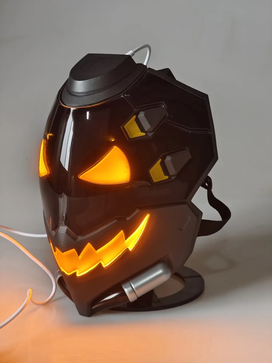 Overwatch Cosplay Halloween kask Arylic Ana Amari świecąca maska skóra dzierzb maska z lampką LED FRP Ana Amar maska ducha rekwizyty