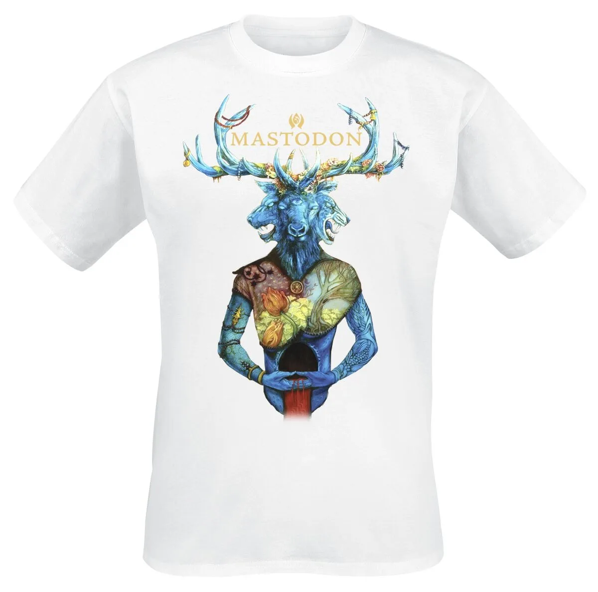 Mastodon The Hunter Deer God T-shirt Progressive Metal Band Logo Print 100% Cotton Unisex Tee Music Shirt