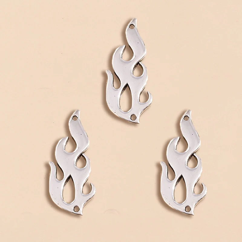 Leslie 10 teile/los 15*39mm Trend Metall Feuer Charms für Armbänder Anhänger Halsketten DIY Legierung Charms Schmuck Zubehör – Detail 4