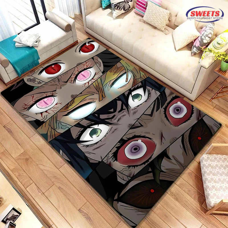 New Arrival ! Customized Demon Slayer Carpet, Demon Slayer Nine Hashira Living Room Bedroom Bed Mat, Non-slip Durable Office Rug