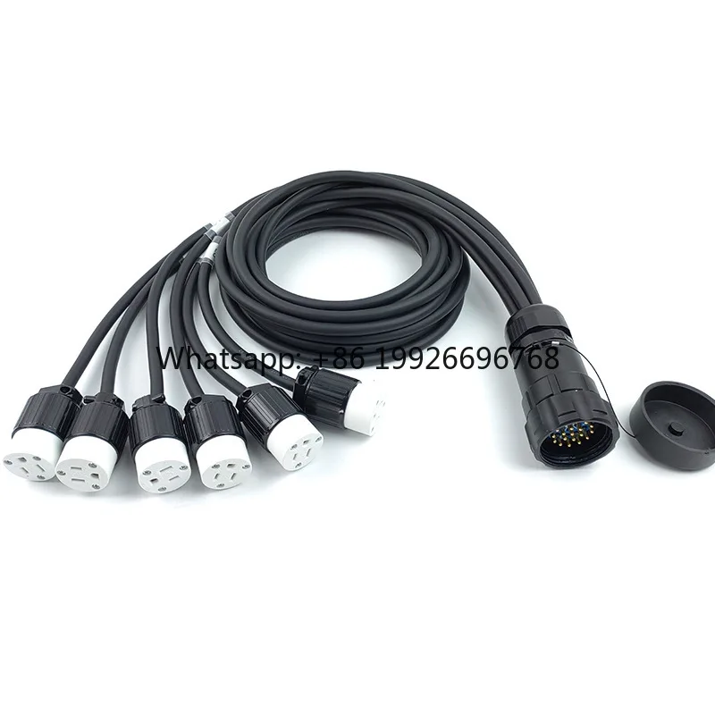 19-Pin Socapex Male/Female to 6 Units Edison 15A/20A Male/Female Connectors Power Cable Fan Cable Extension for Fans
