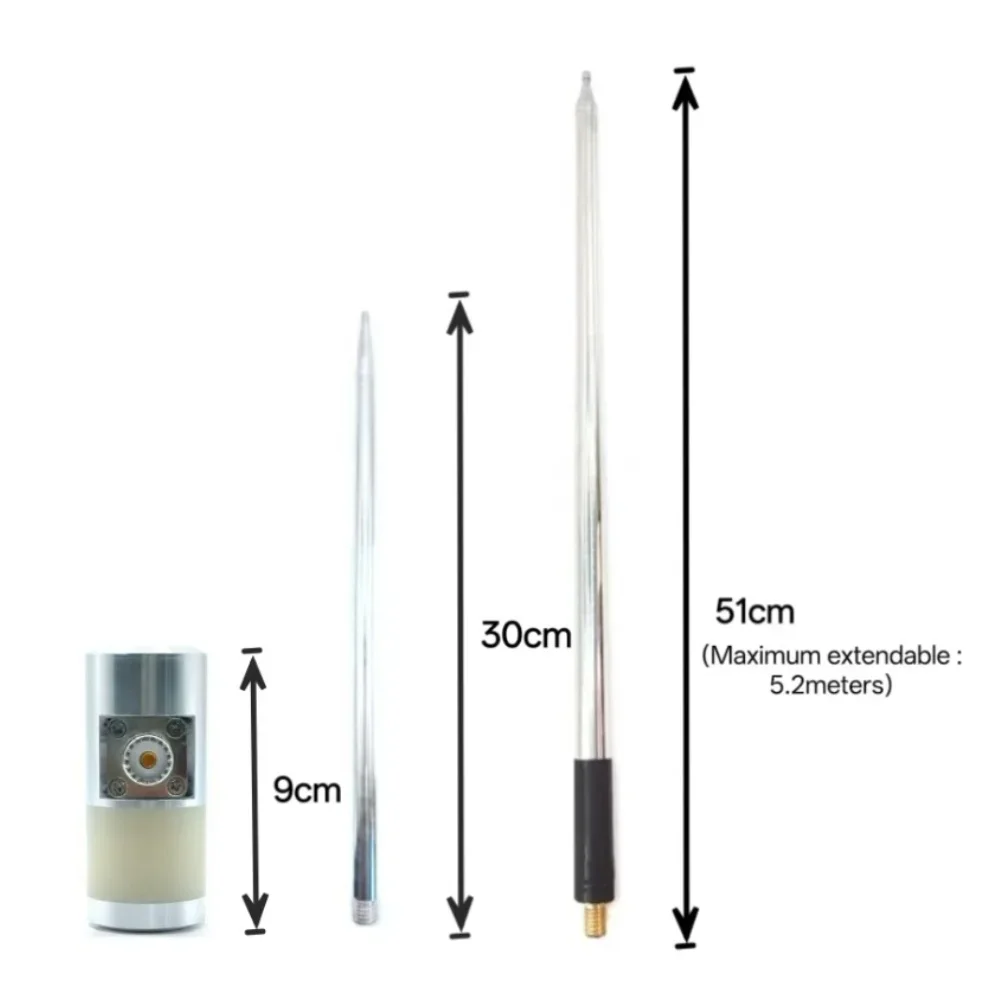 

Telescopic Mast 5.6m Antenna Kit For Field Operation Aluminum Alloy Anodized M-type RF Connector Retractable Length 53cm-5.7m