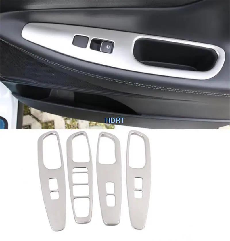 

For Hyundai Santa fe Santafe 2019+ Car Stainless steel Silver Interior Decoration Handrail Gear Control Button outlet Decoration