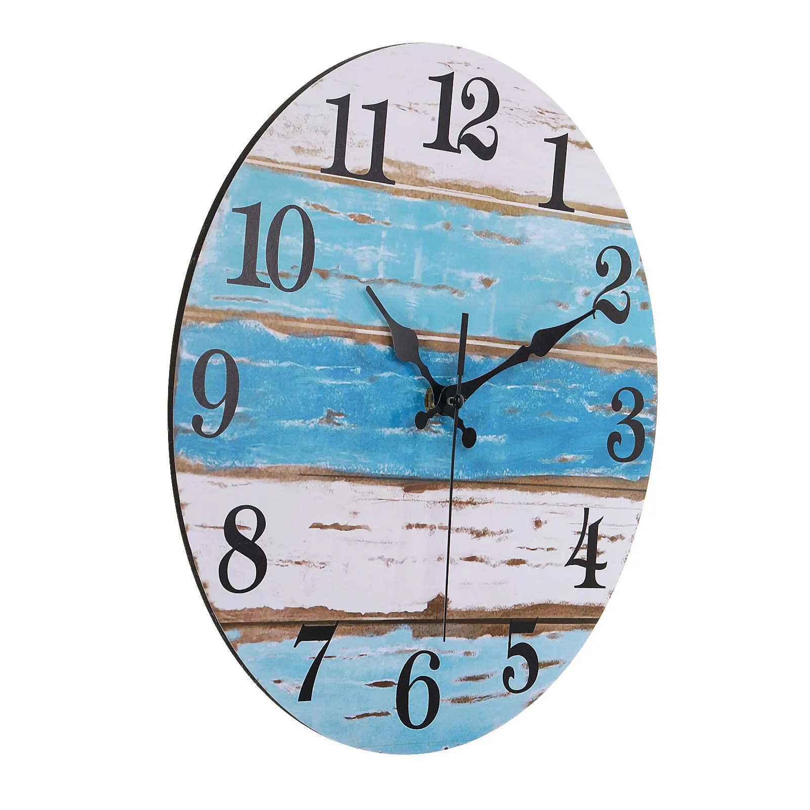 

12 Inch Wall Clock Quartz Silent Non-Ticking Round Wooden Wall Clocks Retro Decorative For Bathroom Home Living Room Bedroom