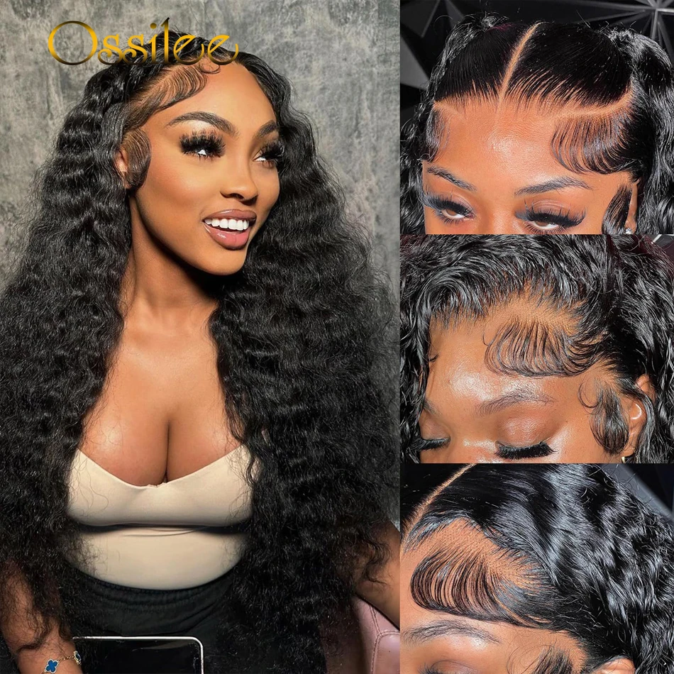 13x6 HD Lace Frontal Wig Loose Deep Wave Glueless Wig Human Hair Full Lace Frontal Wig 300 Density 5x5 Lace Closure Wig Ossilee