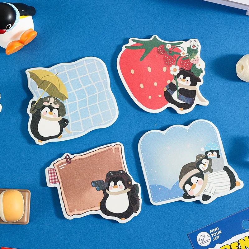 Penguin One Day Series Special-shaped Notes Cartoon Cute Hand Account Mark Message Note Paper Kawaii Note Pad Sticky Notes