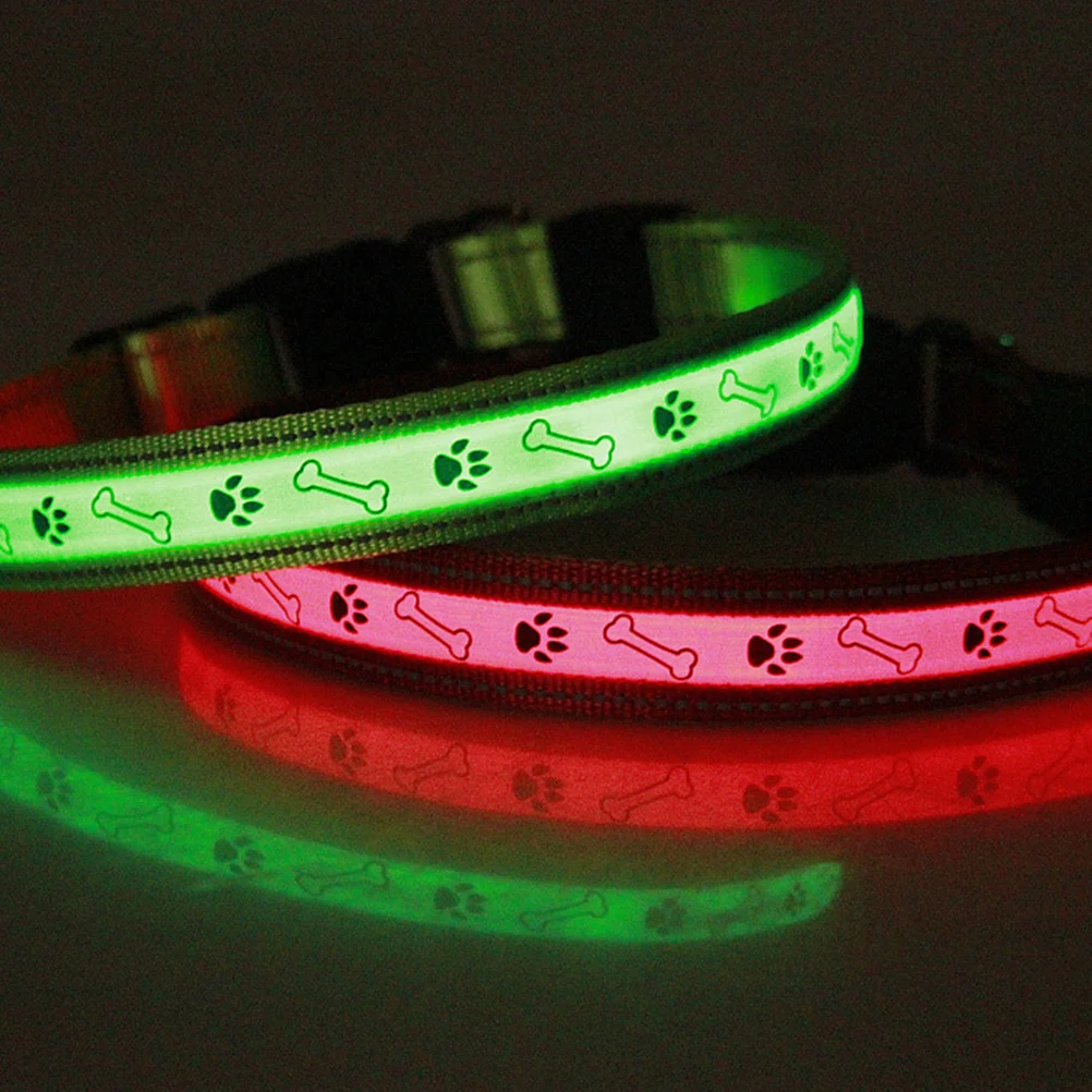 

Rechargeable Led Dog Collar Size Adjustable Lighted Pet Necklace For Night Walking Safety Tracking Usb Charging
