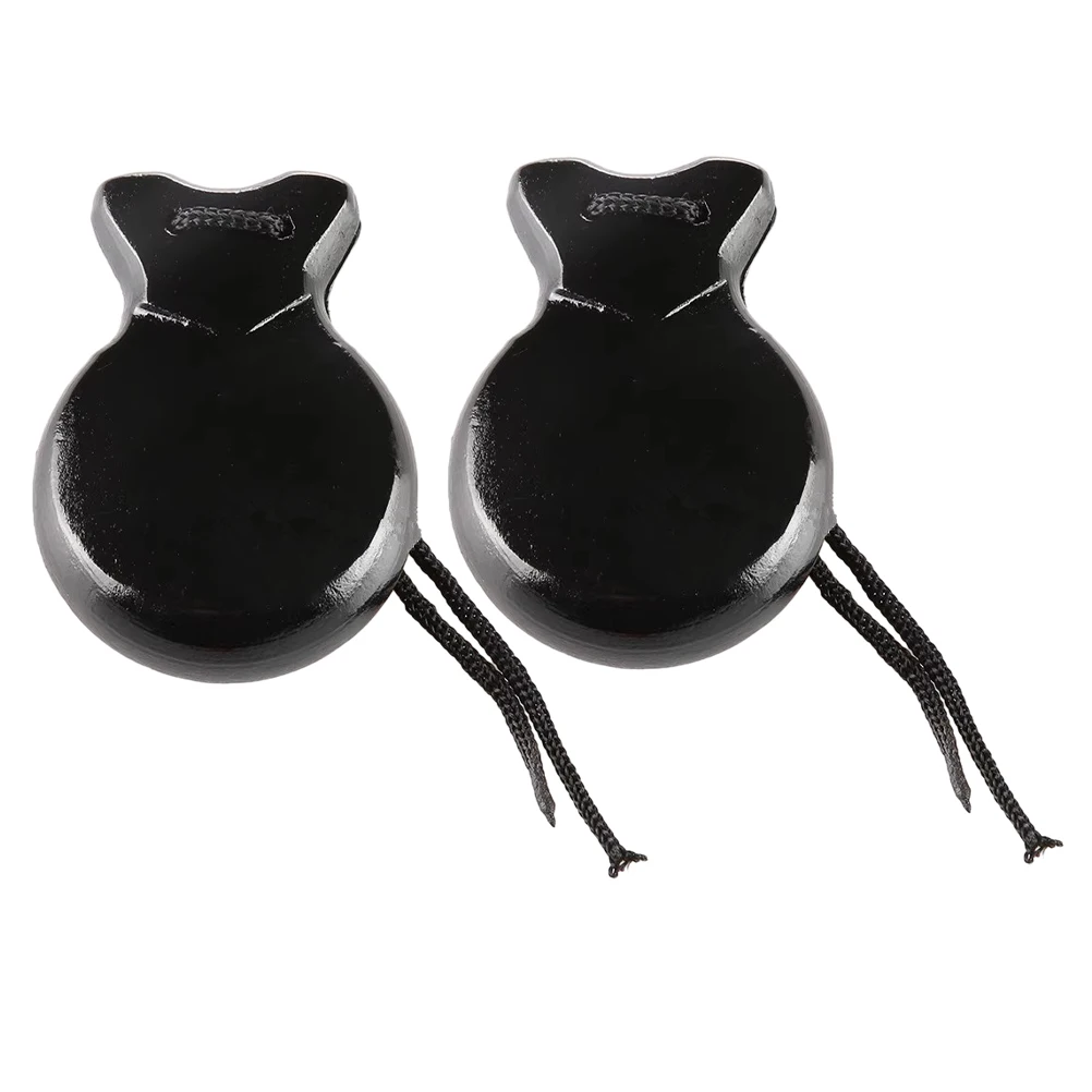 Wooden Castanets Kids Instrument Musical Finger Toy Percussion Instruments Spanish