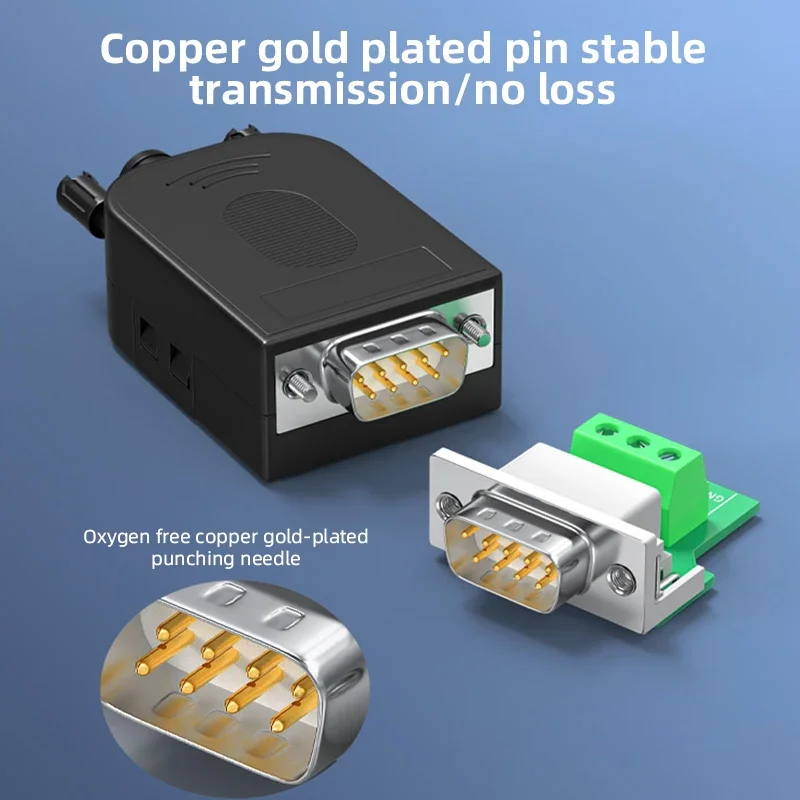 DB9 Solderless Connector 235 Plug RS232 Serial Adapter Male Female COM Interface 9-pin Line Board Head 9Pin Breakout Terminals