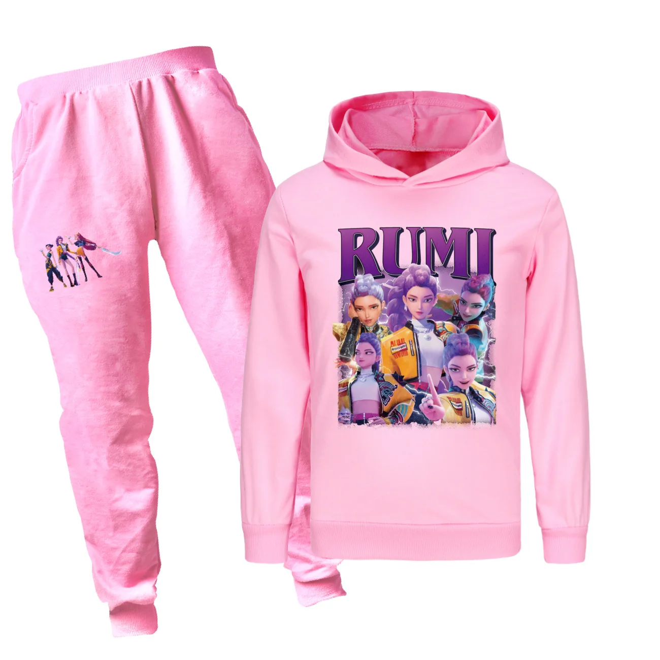 

KPop Demon Hunters Kids Cartoon Long Sleeve Hoodie And Pants 2pcs Set Toddler Baby Boys Girls Outfit Boutique Clothing