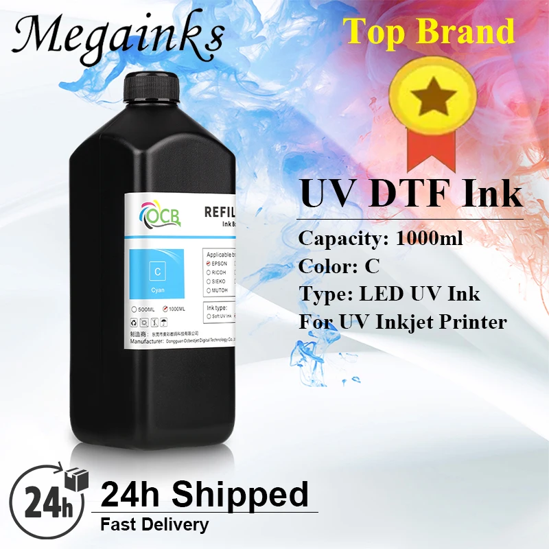 LED UV DTF Ink For Epson UV Inkjet Printer UV Direct Trandfer Film Inks XP600 TX800 L800 L805 L1800 1390 DX5 DX7 DX10 UV DTF Ink