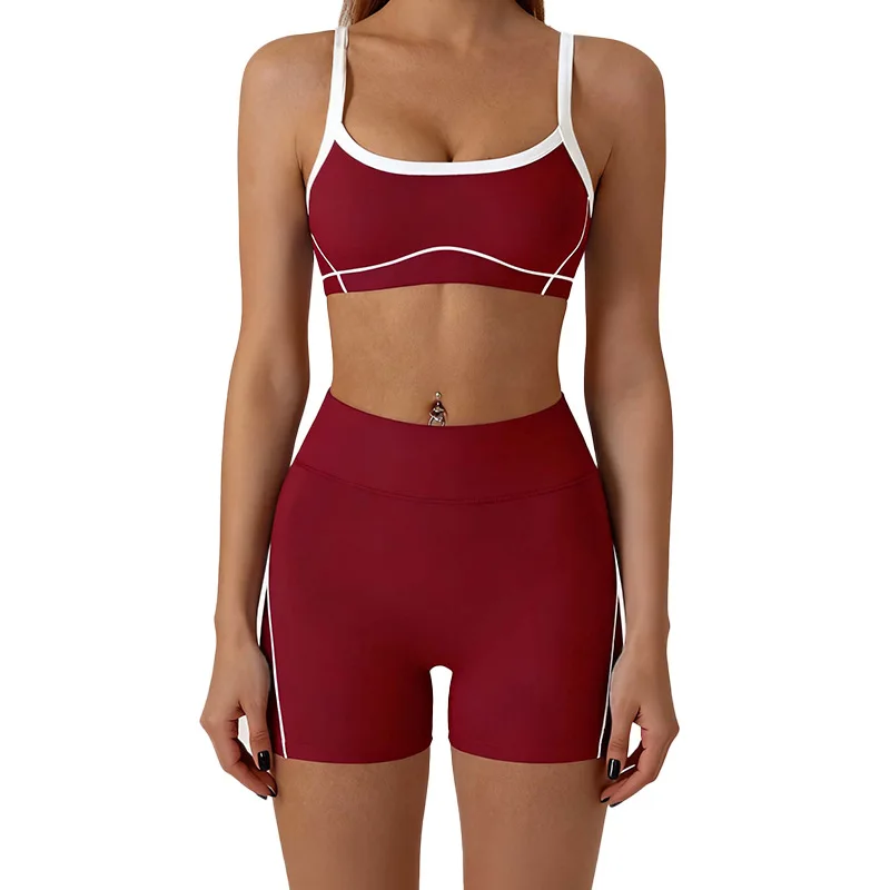 Women Naked Feel Color Block Yoga Set Skinny Slim Fit Quick Dry Running Tracksuit Outdoor Fitness Sports 2 Piece Outfit
