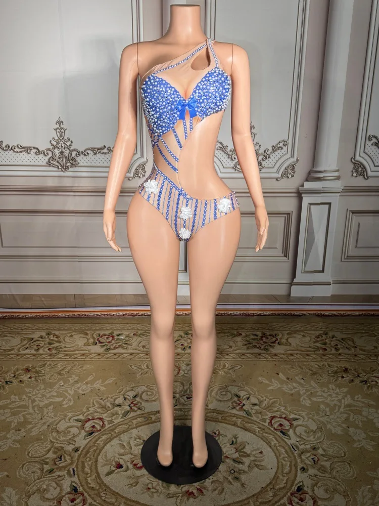 New Geometric Print Beaded Strapless Hollow-out Chiffon One-piece Swimsuit Steel Support for Beach Vacation Sexy Bikini Swimwear