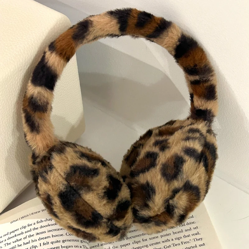 أزياء لطيف الشتاء ليوبارد الأذن يغطي الفتيات في الهواء الطلق الشارع ركوب الدراجات الحلو الأذن يفشل رقيق واقيات الأذن الدافئة #3