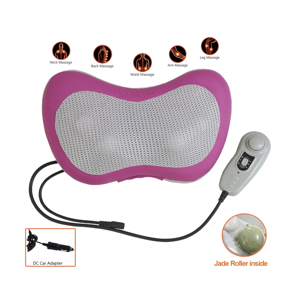 

Массажная подушка для шеи с нефритовыми роликами и функцией шиацу, электрическая, для дома и автомобиля, с сертификатами FCC CE, Pop Relax