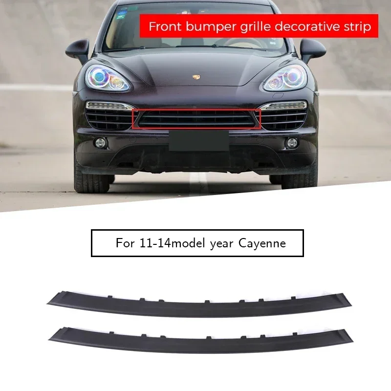 

2pcs car front bumper Middle grille decorative strip FOR Porsche Cayenne 2011-2014 95850597300 95850597400