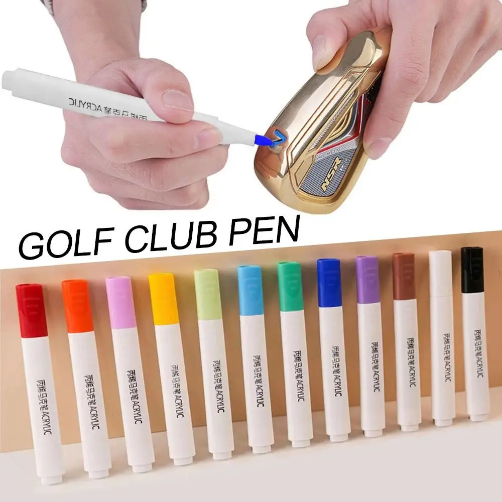 12Pcs/Set Multicolor Golf Accesoires Sunscreen Acrylic Painter Ink Pen Golf Club Pen Color Changing Pen