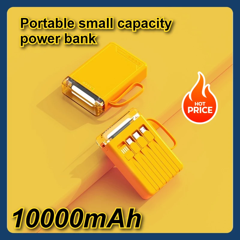 

Portable Small Capacity Power Bank with Four Wires 10000 MAh with Four Wires Built-in Mobile Power Supply for Outdoor Lighting
