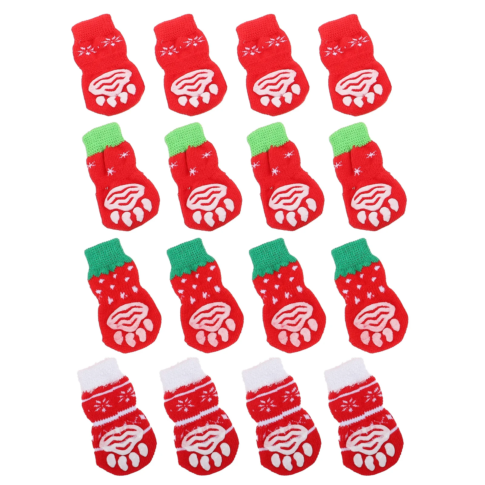 

16Pcs Pet Socks Non-Slip Warm Footwear Dog Paw Protectors Stylish Christmas Stockings Pet Socks Dog Paw Protection