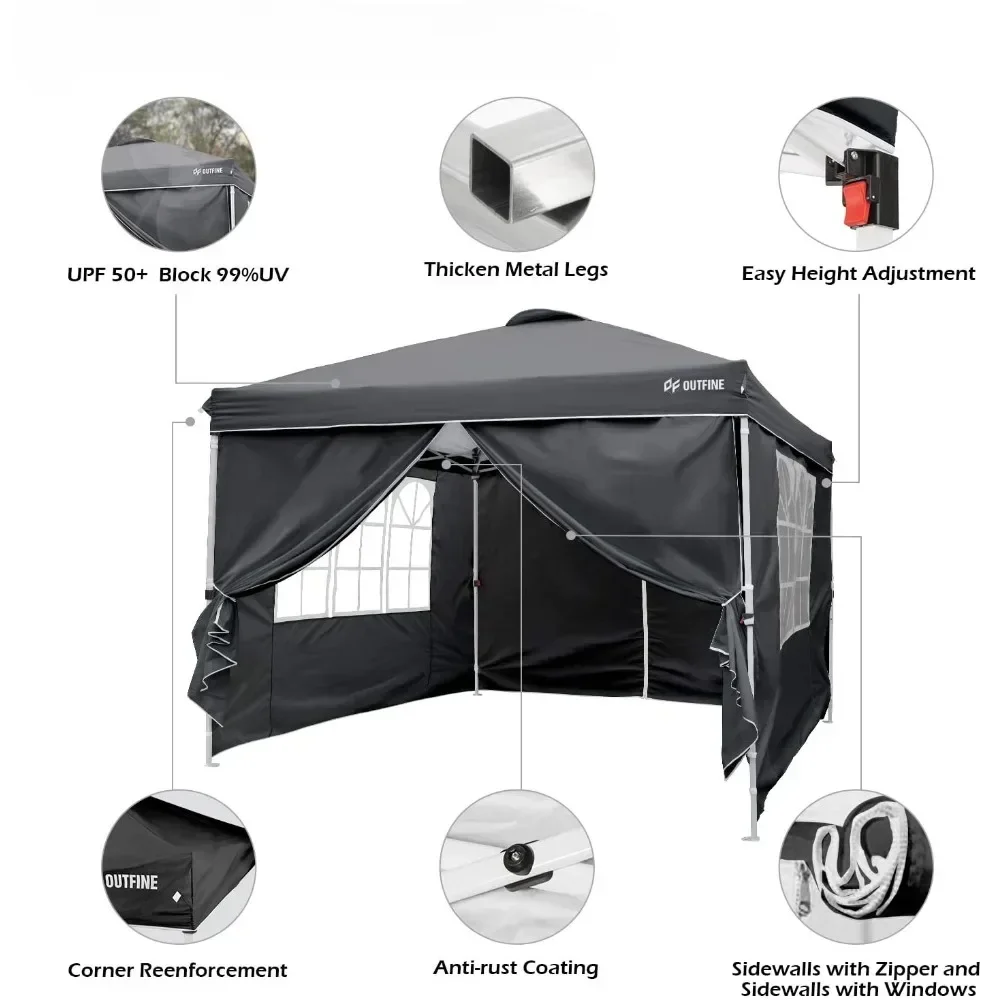 Creativity Camping Accessories Outdoor Waterproof Awning Outdoor Party Canopies With 4 Removable Sidewalls Ropes X4