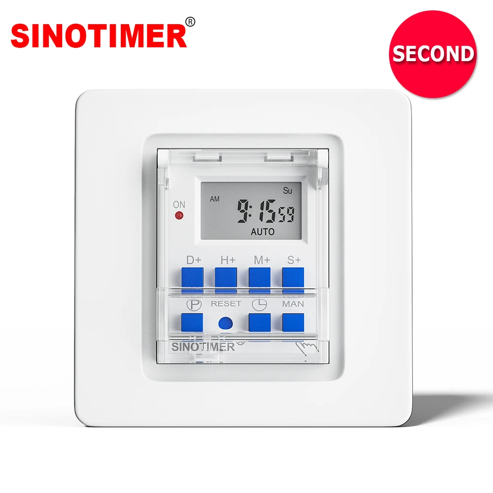 TM915s 1 Second Interval Programmable Digital Timer Switch Relay Control Time 7 Days Auto ON OFF Panel Mounted