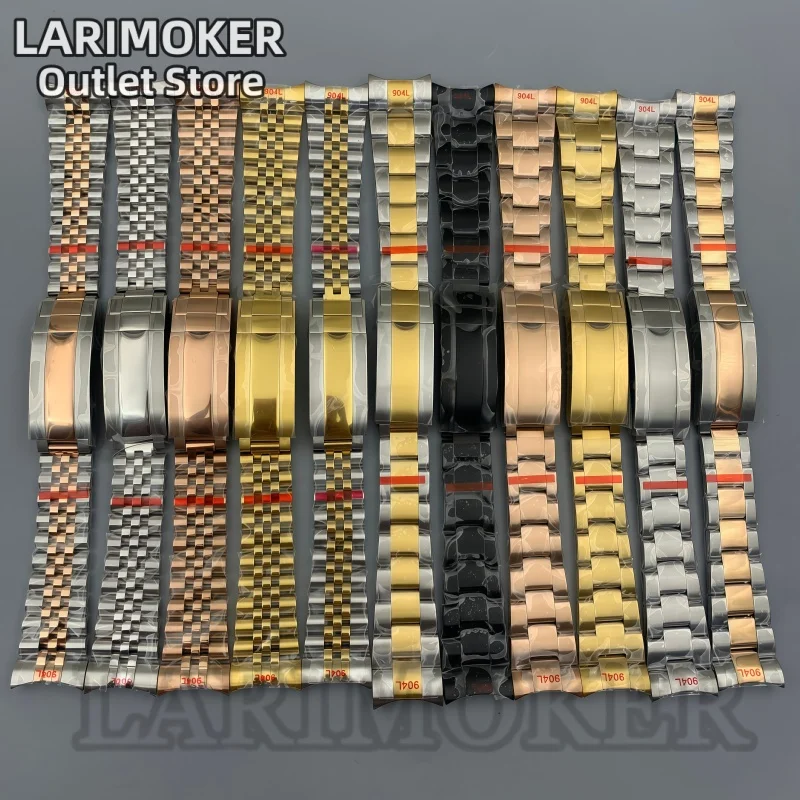 

LARIMOKER 20mm Watch Band 904L Solid Stainless Steel Men Watch Strap Folding Clasp Fit 43mm Watch Case Metal Bracelet