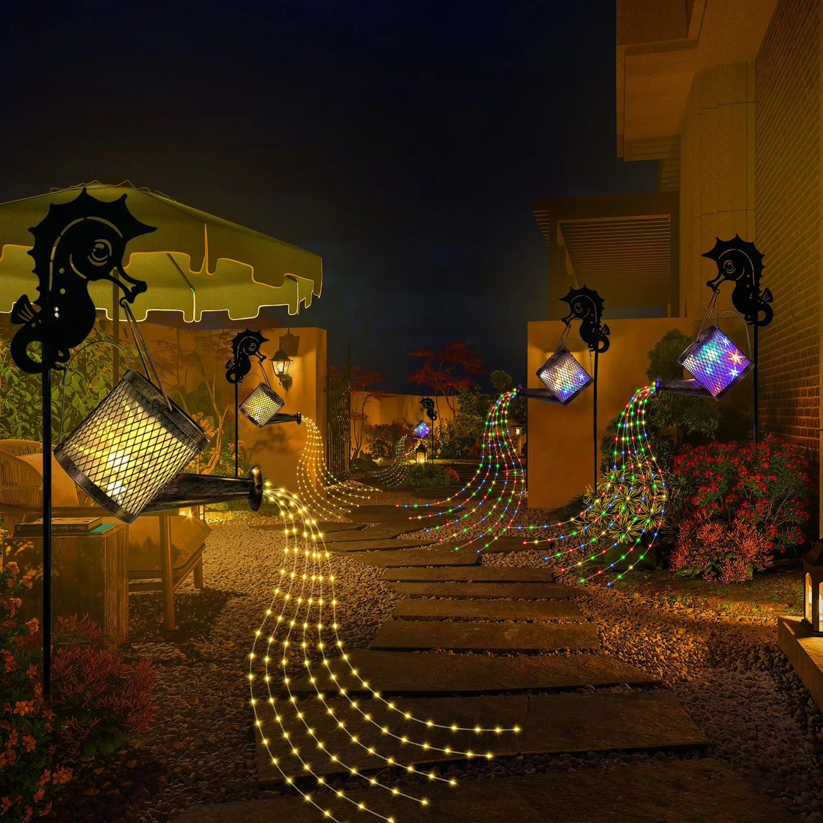 태양 물을 수 빛 야외 방수 샤워 빛 홈 외부 산책로 정원 파티오 장식에 대 한 장식 태양 조명