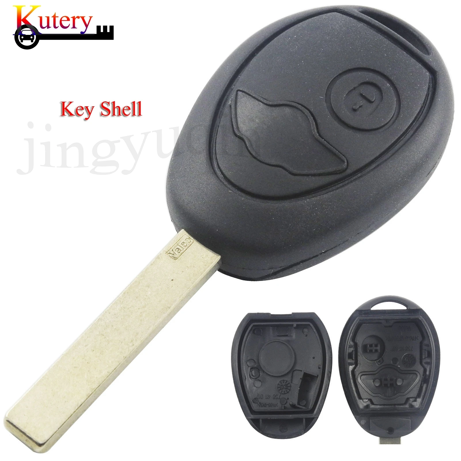 jingyuqin Remote Car Key Shell For BMW Mini One Cooper R50 R53 1Button Replacement Key Case Fob Cover With Uncut Blade Blank