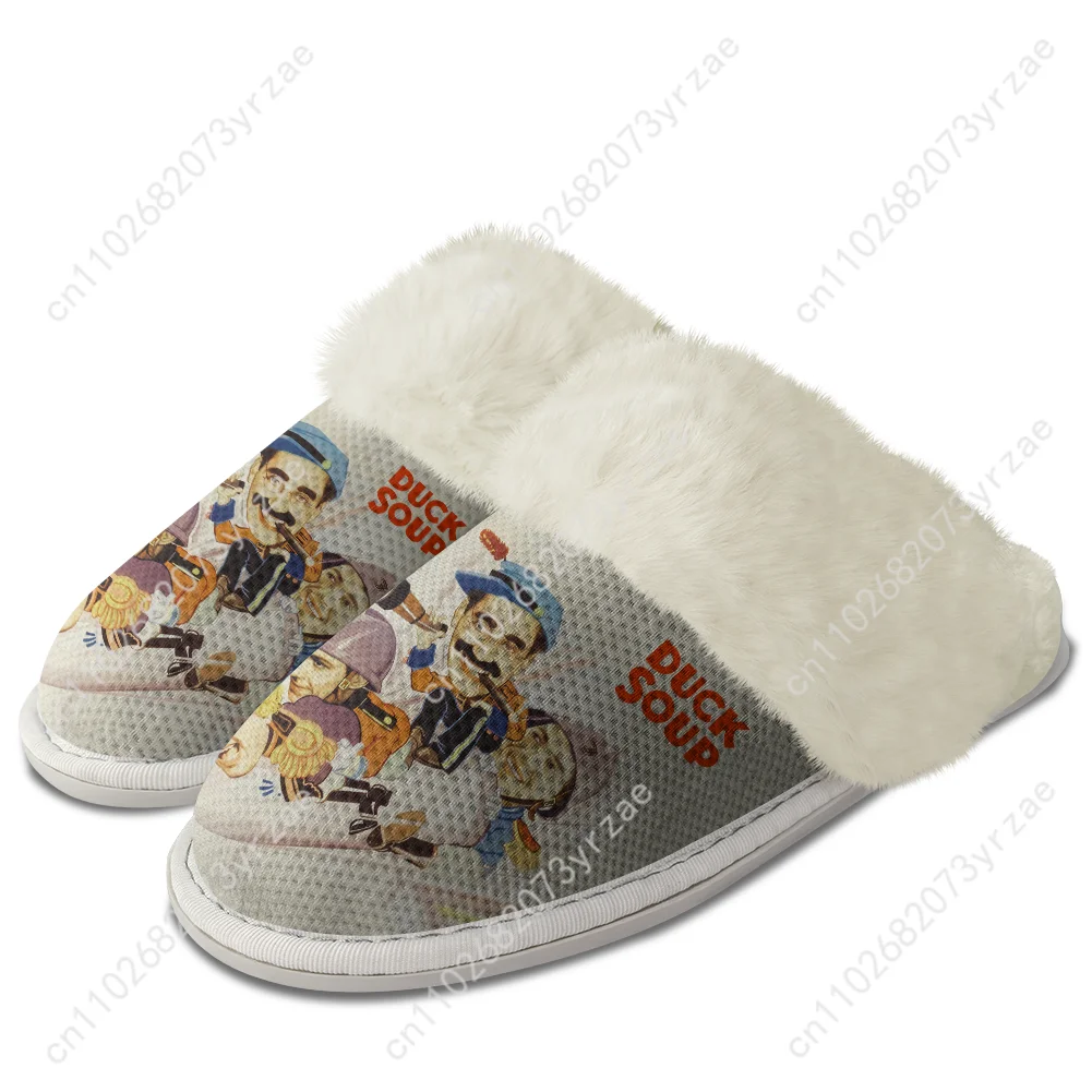 

Duck Soup Plush Edge Warm Shoe Men Women Home Casual Slipper Bedroom Thermal Cotton Personalized Lightweight Customize Slippers