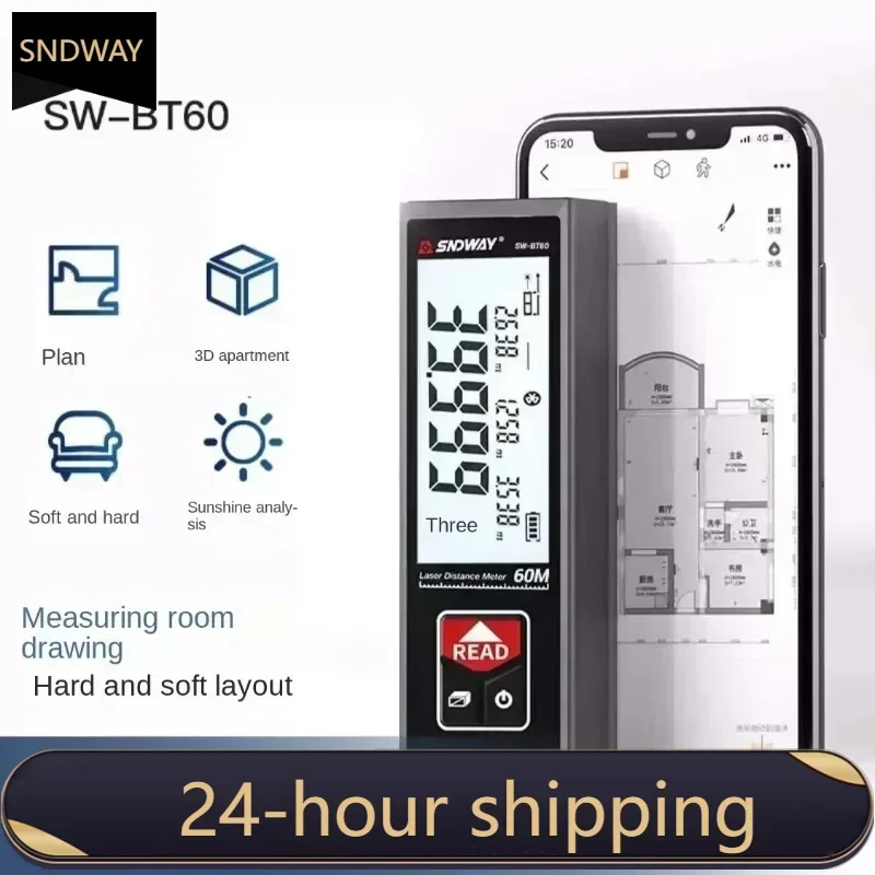 

NEW HOT Mini Electronic Ruler SW-BT40 SW-BT50 SW-BT60 High-precision Bluetooth Laser Rangefinder Infrared Measuring Ruler APP BT