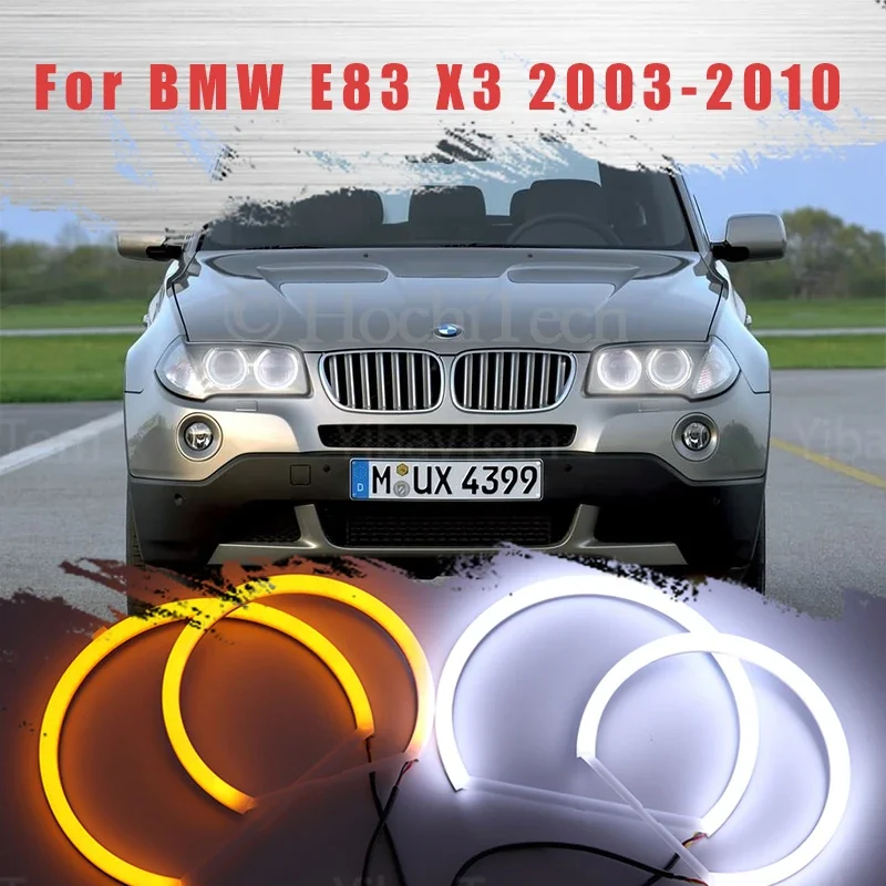 LED SMD Switchback Luz de Algodão, Angel Eye Ring, DRL Kit para BMW E83 X3 2003-2010