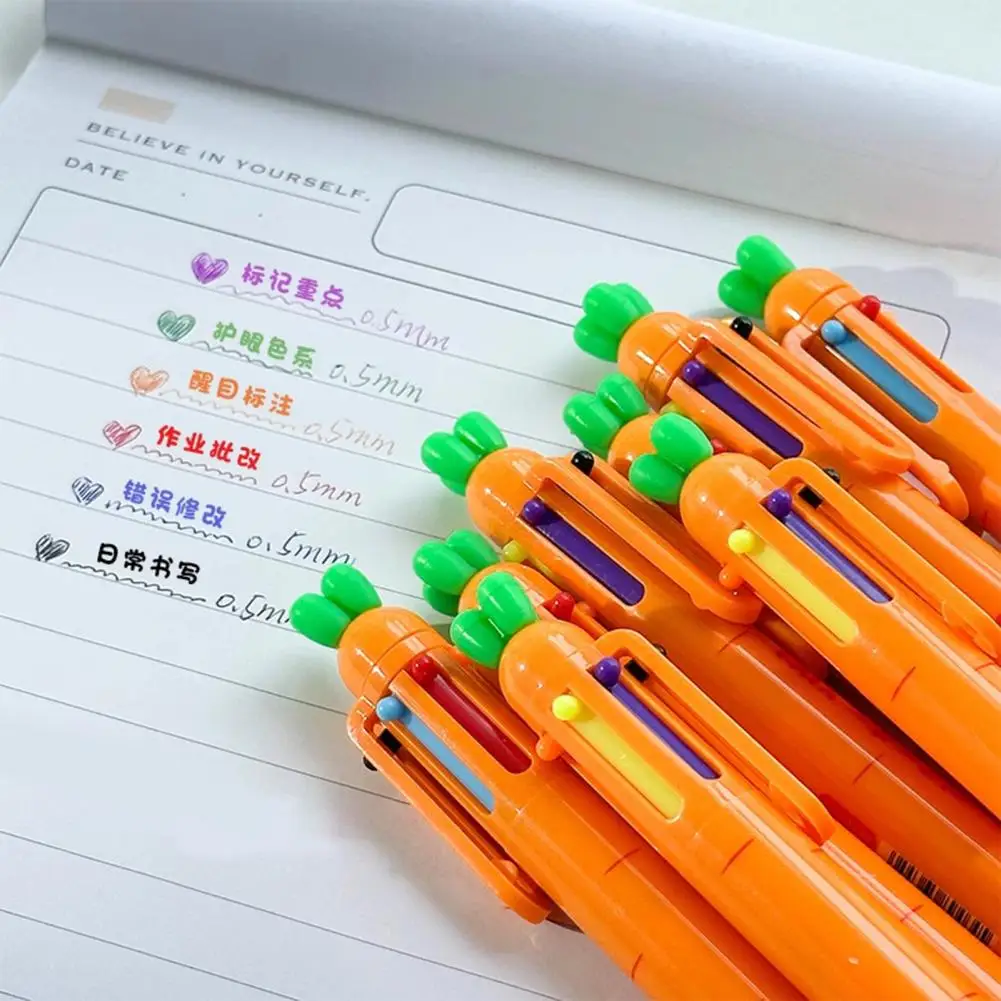 Signing Pen Ball Point Pen Marker Korea Creative Stationery Pen 6 Color In 1 Ballpoint Pen Color School Supplies For Kid School