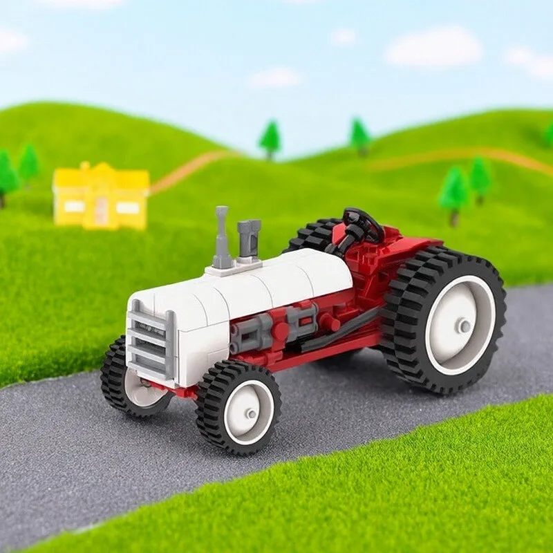 

Креативные детские игрушки, маленькая винтажная сельскохозяйственная техника, строительный блок для автомобиля MOC 8N, модель головы трактора, подарок на день рождения для мальчика, орнамент