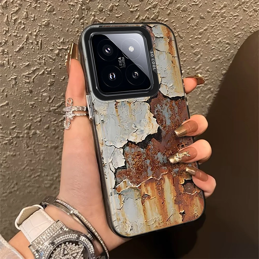 Cracked Paint Rust Texture Phone Case For Xiaomi 17 Pro Max 15 T Pro 14 T Pro 13 T Pro 12 T Pro Mi 11 Lite 5G IMD Soft Cover