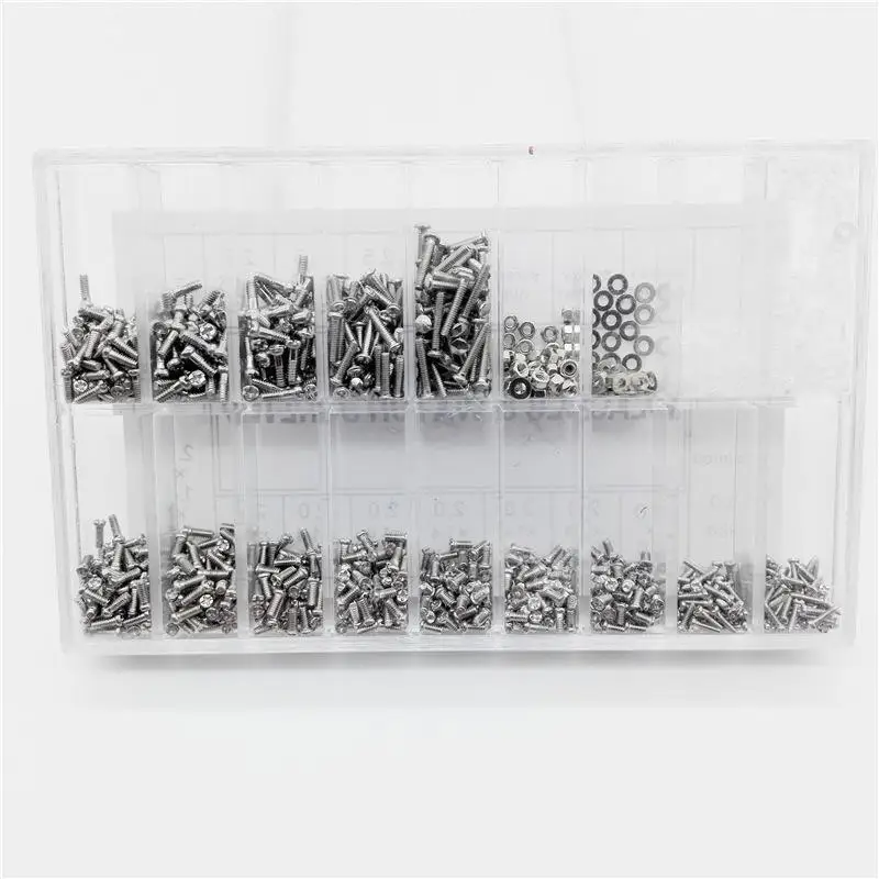1000 Stück/Box Brillenzubehör PM Runde Brillenschrauben Schraubenscheiben Kleine Reparaturschrauben – Detail 7