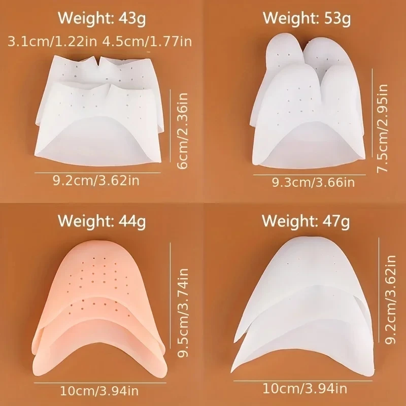 Silicone Gel Forefoot Pads for Women High Heel Protect Toe Cover for Ball of Foot Metatarsal and Ballet Pointe Comfort Feet Care