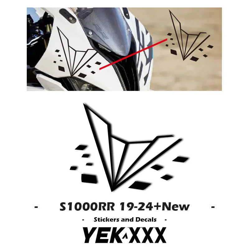 

For BMW S1000RR 2019-2024 New Sticker on The Right Side of Fairing Shell, Head Shell Hollow Sticker Decal 19 20 21 22 23 24