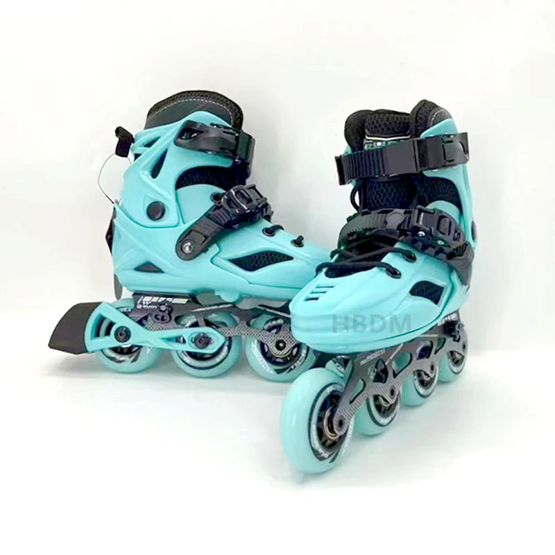 Роликовые коньки Роликовые коньки Фигурные коньки с тормозным замком Регулируемый размер Съемный моющийся алюминиевый держатель ножа Зеленый Розовый