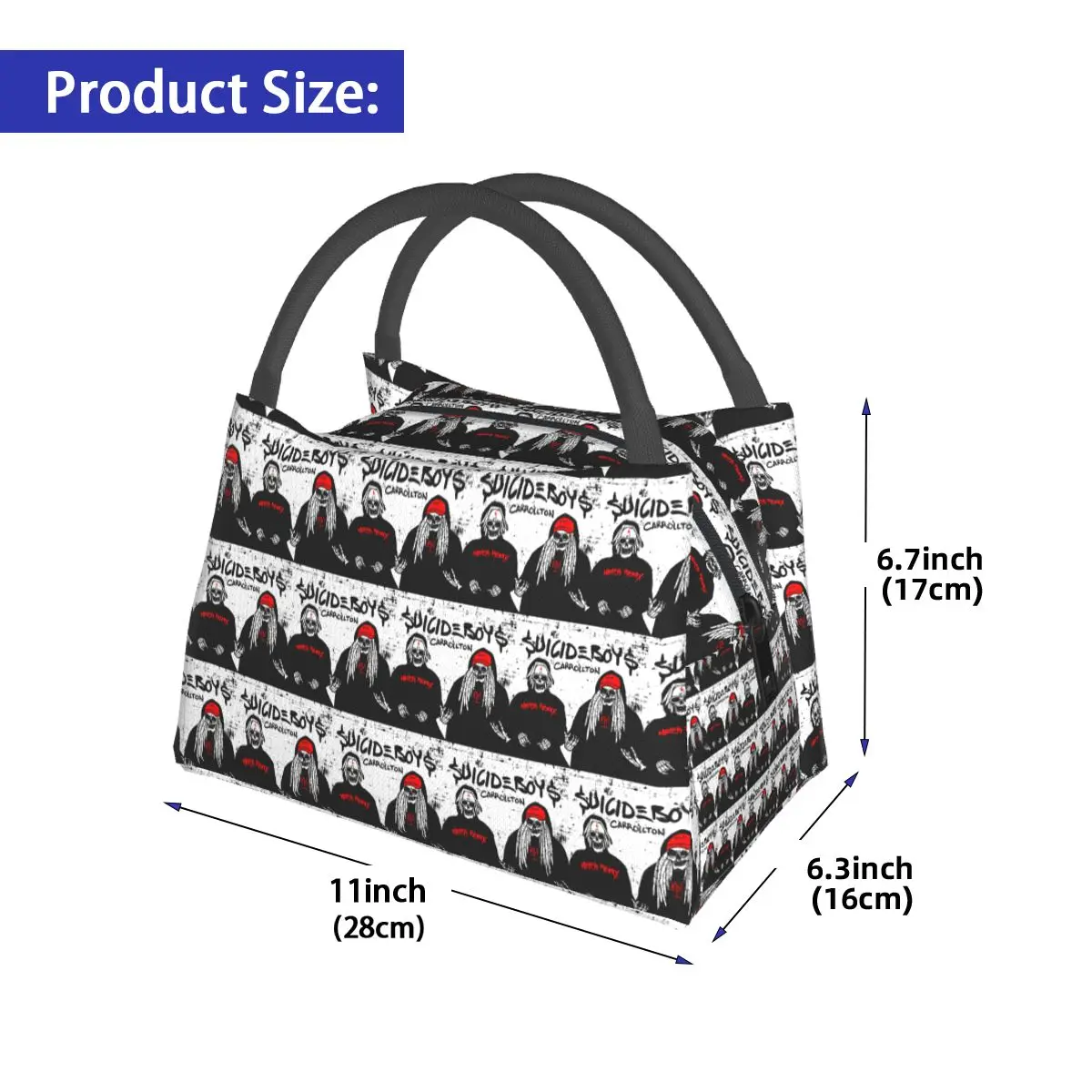 Suicideboys Vintageg Distressed Insulated Lunch Bag for Women Children Leakproof Food Boxes Thermal Lunch Box Tote