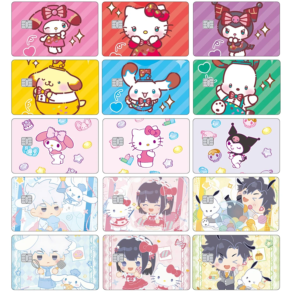 

Cartoon Cute Credit Card Skin Kuromi Cinnamoroll Matte Stickers for VISA Bank Card Mastercard JCB and Other IC Magnetic Cards