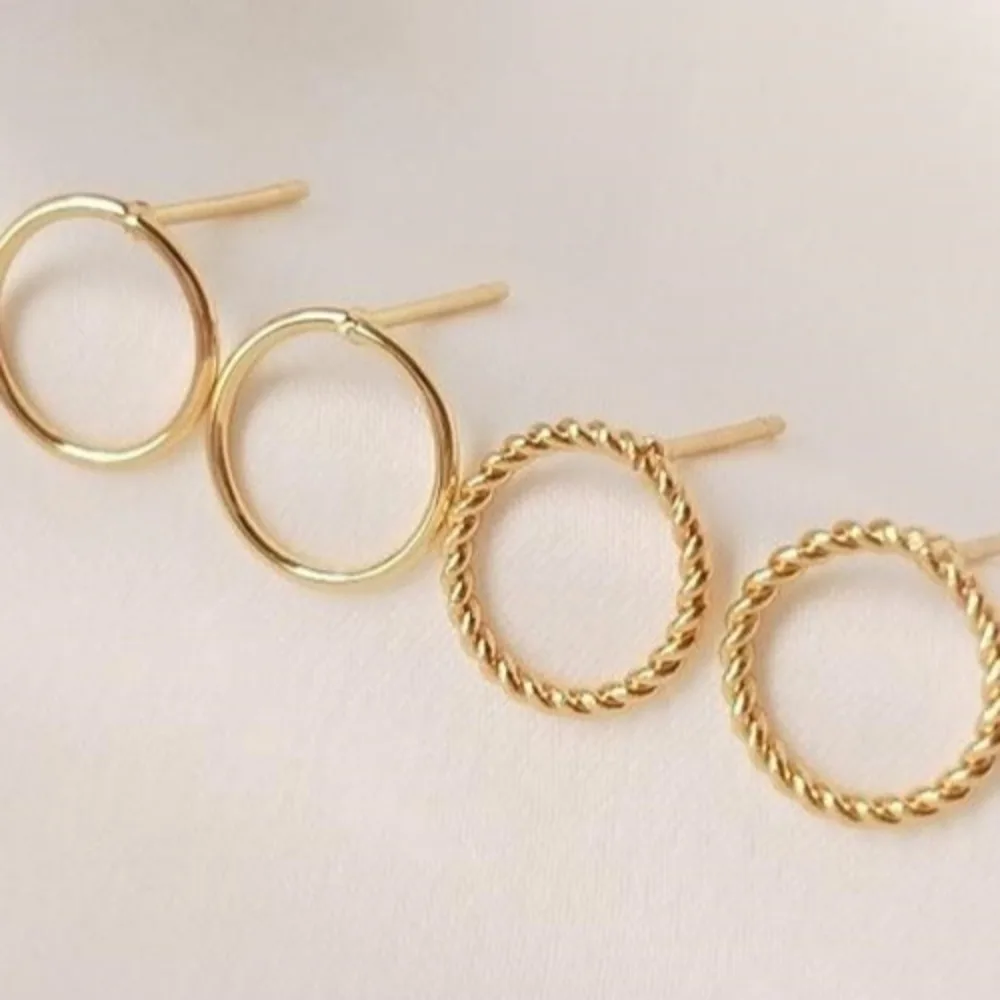 

14K Gold Color Round Earrings Twist Earrings Handmade DIY Circle Earrings Handmade Ear Accessories