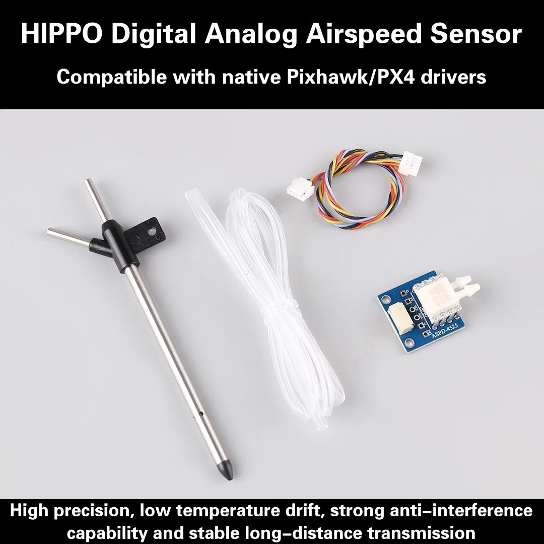 Hippo ASPD-4525 Airspeed Sensor Pitot Tube Differential Pressure with Digital Analog Output Compatible PX4 Pixhawk RC
