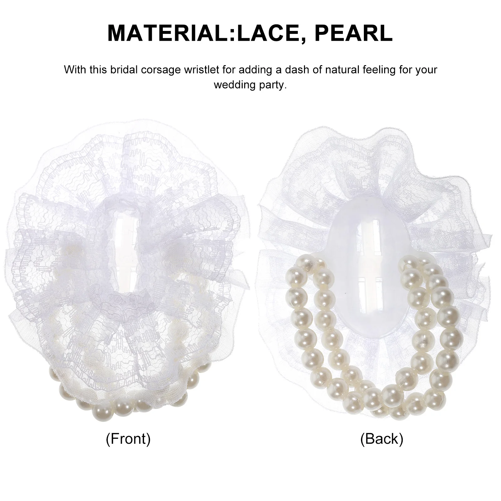 

Lace Pearl Corsage Wristlet Hollow Template for Fresh Dried Flowers Bridal Shower Prom Wedding Supplies Boutineer Straps