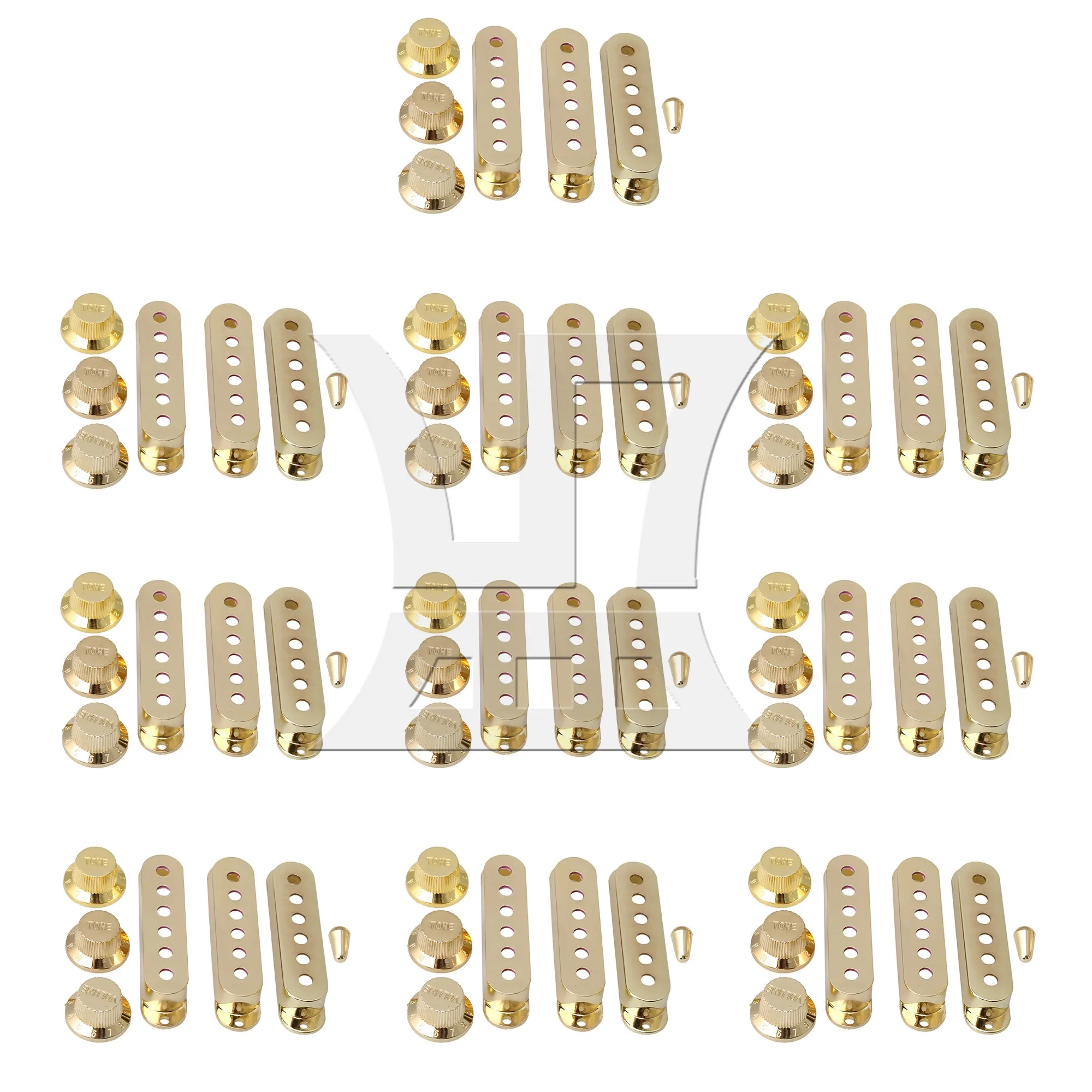 70 Pcs Guitar Pickup Cover Volume Single Coil Tone Knobs 48/50/52mm