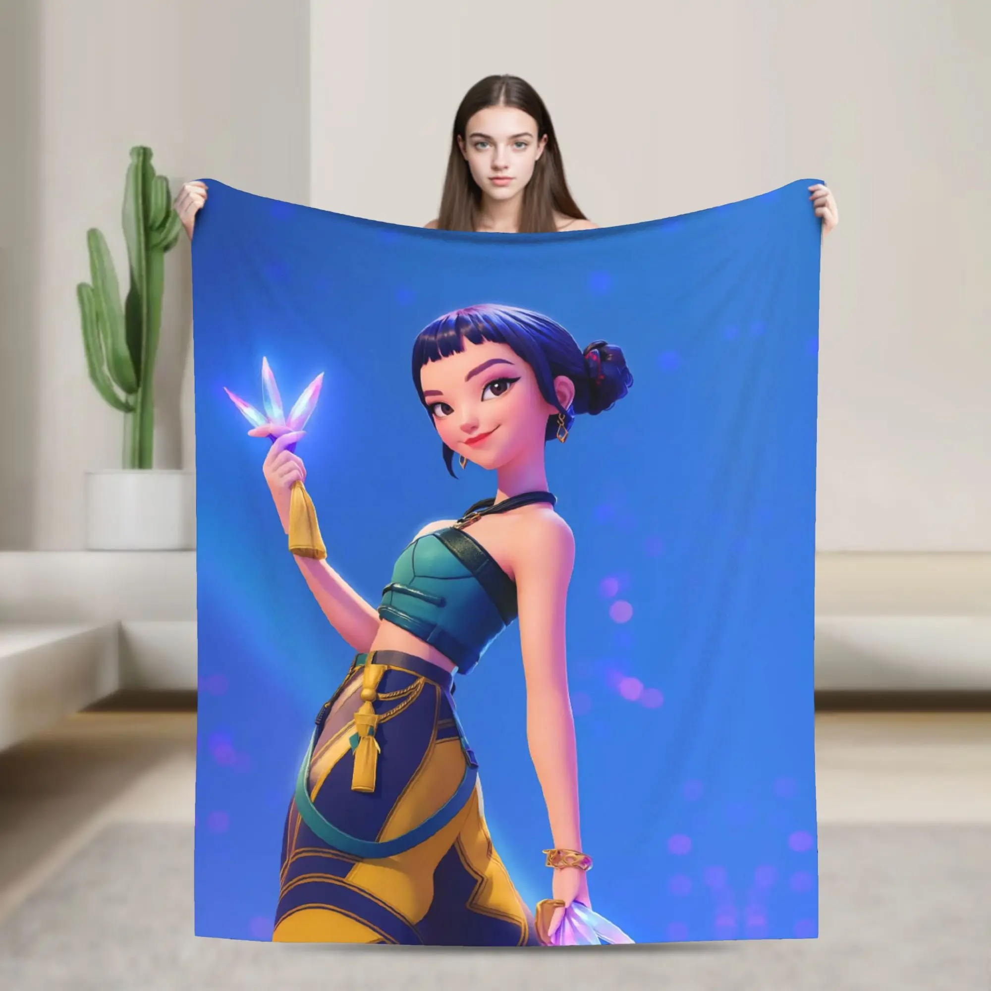 

Demon KPop Zoey Blankets Quality Warm Soft Throw Blanket Spring Kids Couch Bed Comfortable Bedspread
