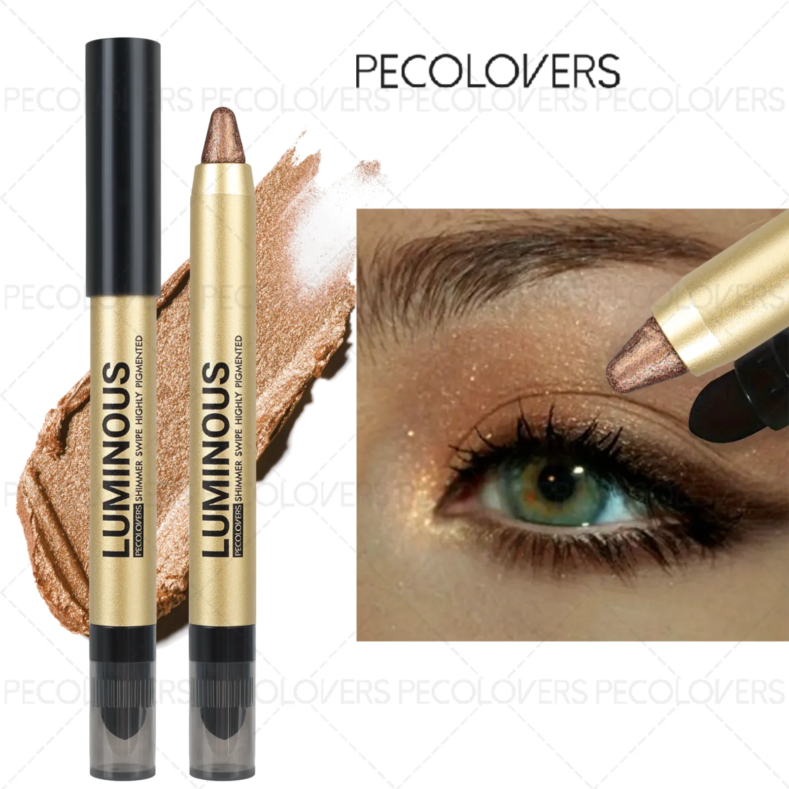 1PC Shimmer Glitter Contouring Eyeshadow Pencil - Tweekoppige Lazy Eyeshadow Stick, Geweldige cadeau-optie voor dames