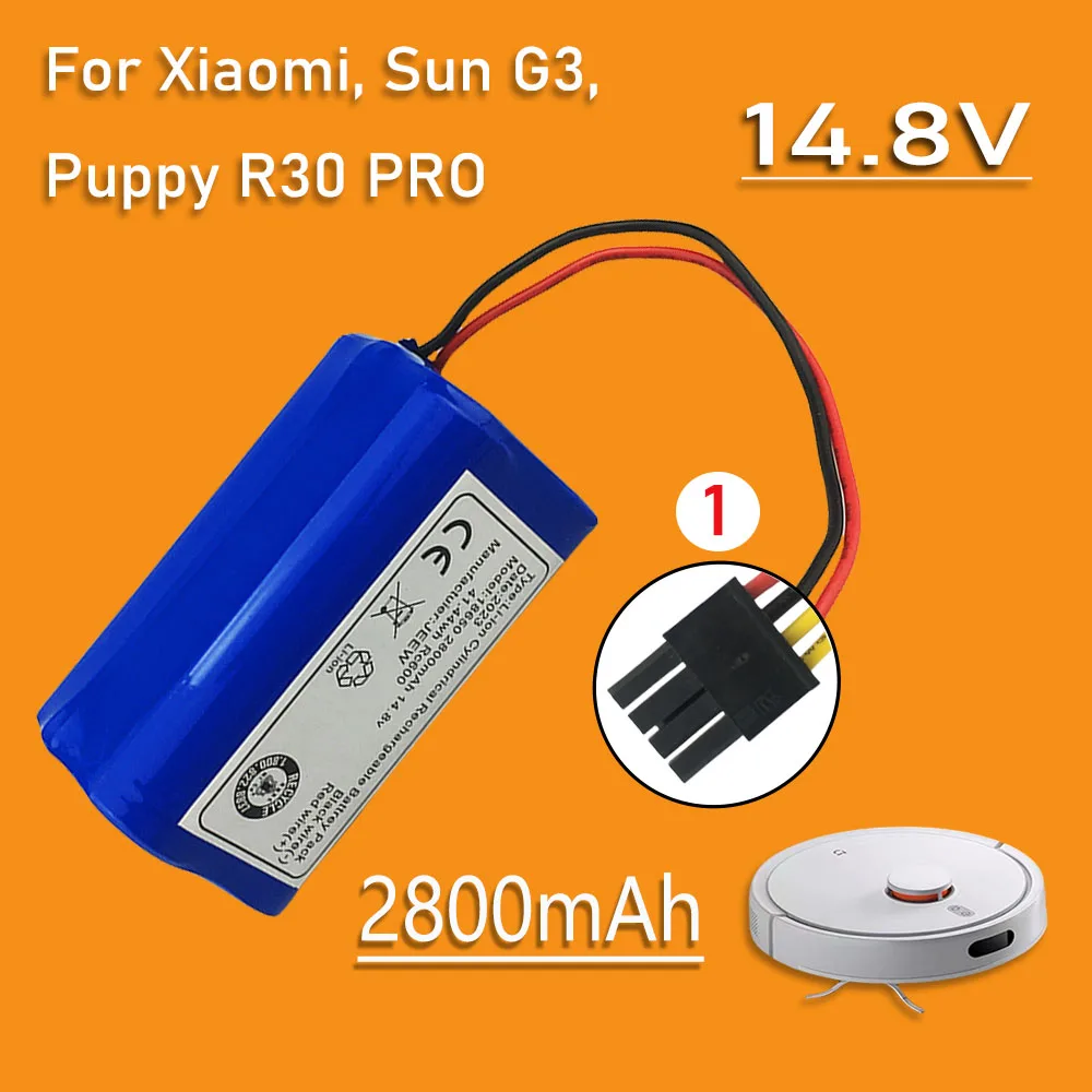 

14.8V 2800mAh Da Tian Gong battery plug Li-ion Battery For Rowenta Tefal Explorer Serie 20 40 60 Robot Vacuum Cleaner Battery