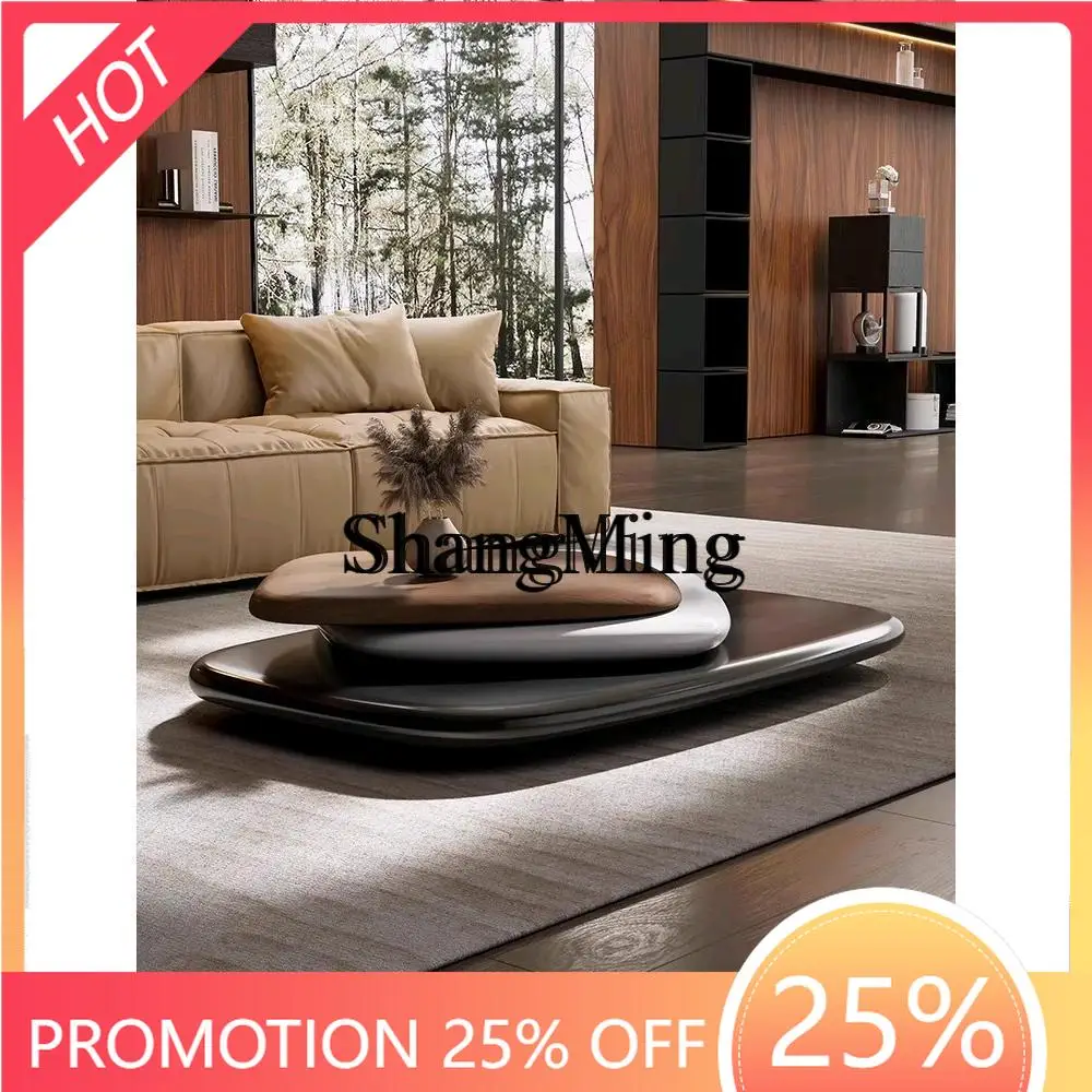 

FGgood-looking Rotating Coffee Table Villa Minimalist Creative Floating Large Apartment Internet Celebrity High-End Three-Layer